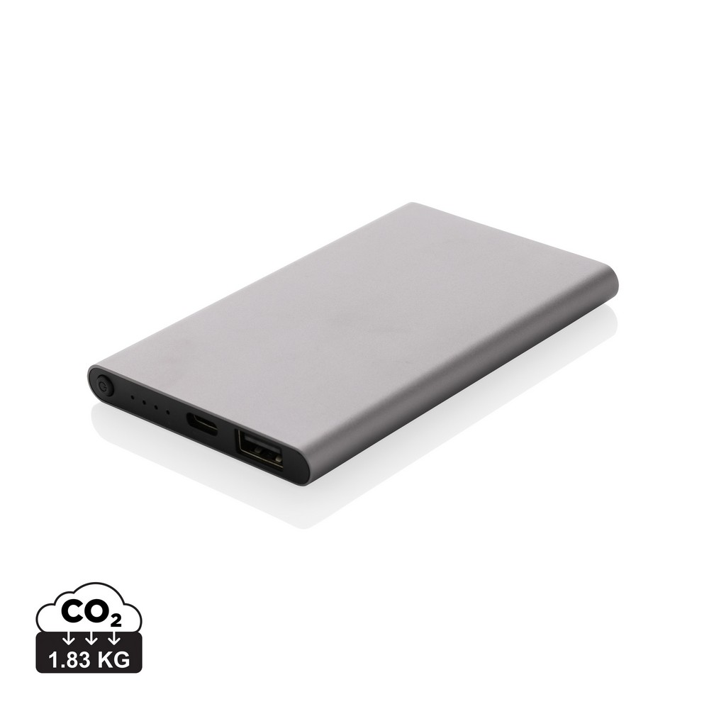Power bank 4000 mAh z aluminium z recyklingu Szary P322.420 (11)