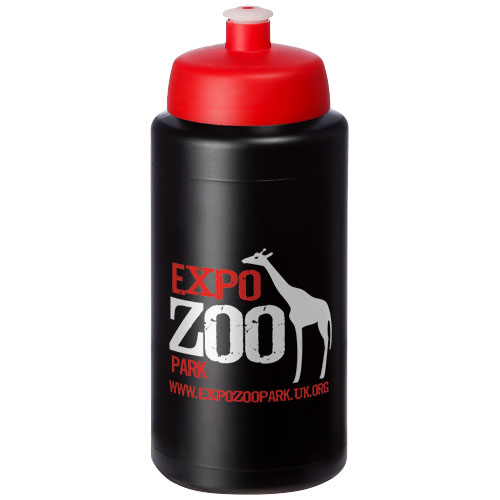 Bidon Baseline® Plus o pojemności 500 ml ze sportowym wieczkiem i uchwytem Czarny-Czerwony 21068714 (1)