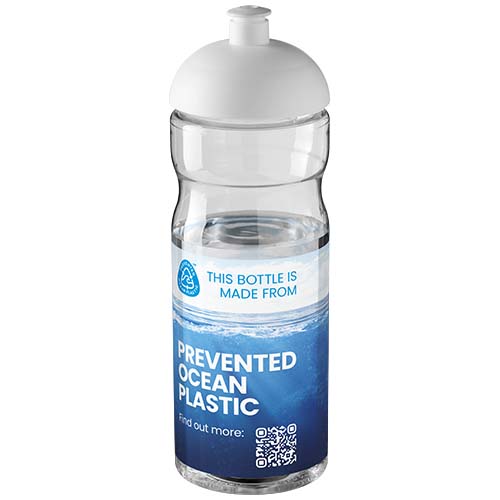 Bidon H2O Eco o pojemności 650 ml z wypukłym wieczkiem Przezroczysty-Biały 21009892 (1)