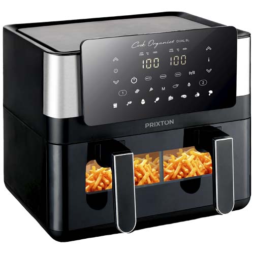 Prixton Cook Organics podwójna frytkownica beztłuszczowa o pojemności 8 l Czarny 1PA18490 (4)