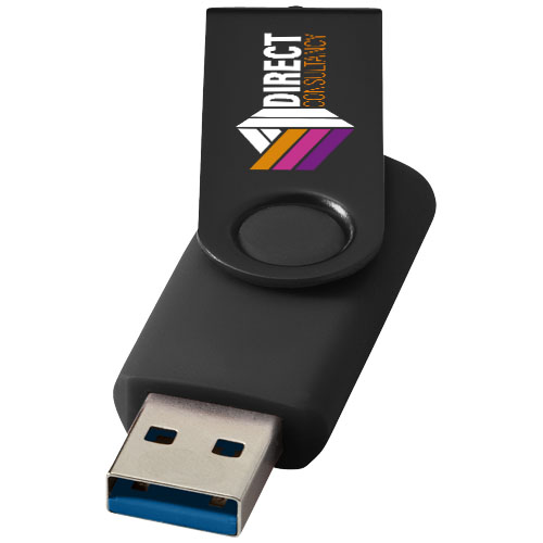 Rotate metaliczny pendrive wyposażony w interfejs USB 3.0 Czarny 1Z50890N (1)