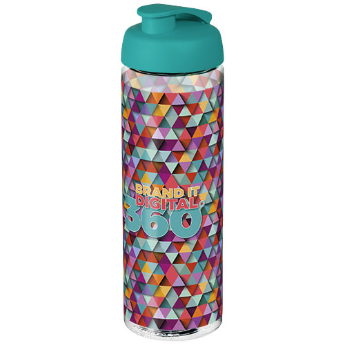 Bidon H2O Vibe o pojemności 850 ml z otwieranym wieczkiem Przezroczysty-Turkusowy niebieski 21009405 (1)