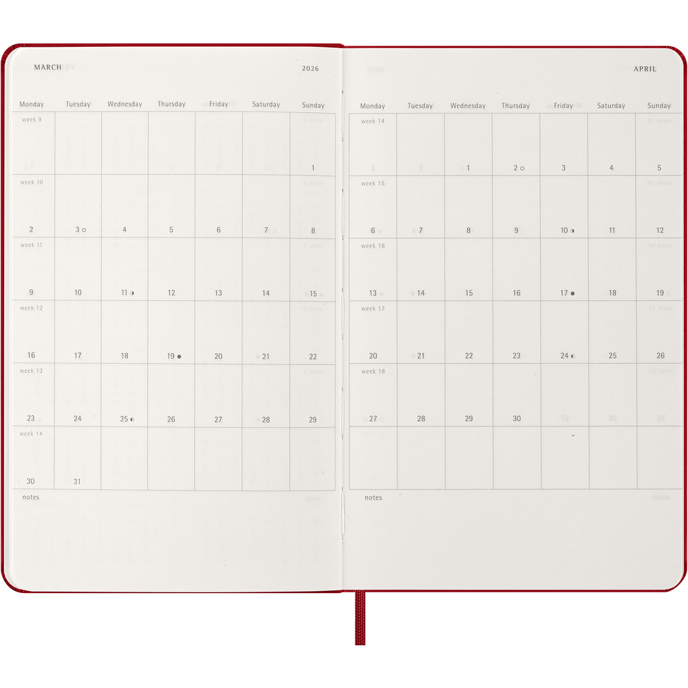 Kalendarz MOLESKINE Czerwony VM399-05/2027 (6)