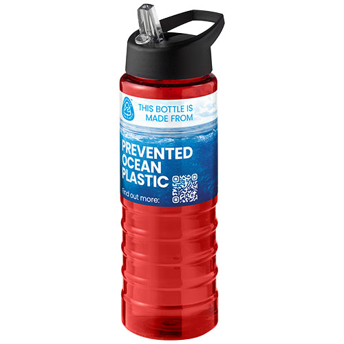 H2O Active® Eco Treble bidon z pokrywką z tutką o pojemności 750 ml  Czerwony-Czarny 21048206 (1)