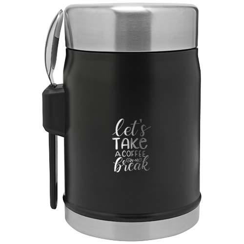 Słoik na żywność Stanley Legendary z łyżko-widelcem, o pojemności 400 ml Matowy czarny 10088190 (1)