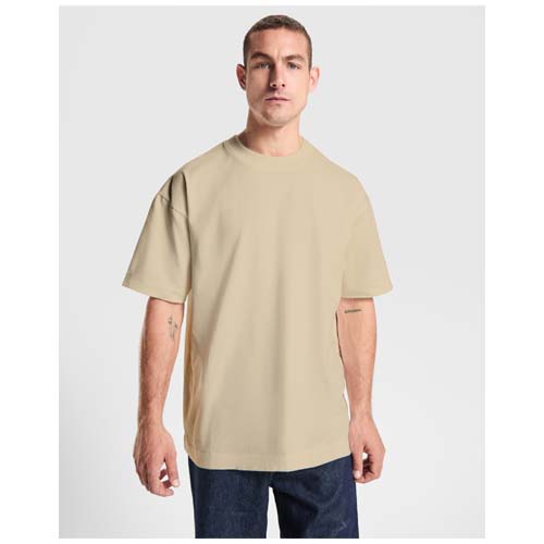 Chow - koszulka unisex z krótkim rękawem, fason oversize Piaskowy R65611H0 (4)
