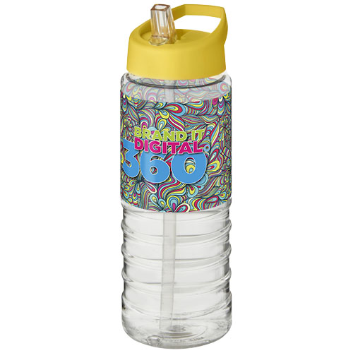 Bidon H2O Treble o pojemności 750 ml z wieczkiem z dzióbkiem Przezroczysty-Żółty 21087713 (1)