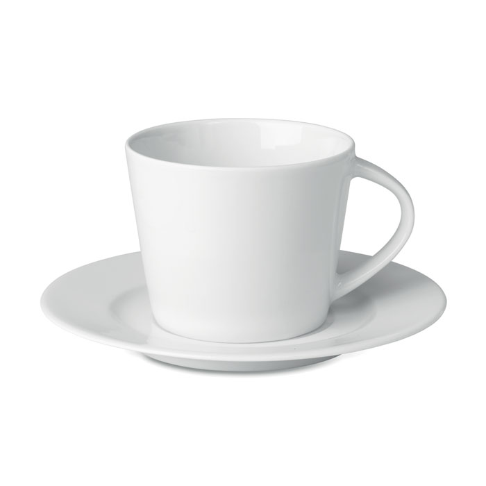Kubek cappuccino i talerzykiem Biały MO9080-06 
