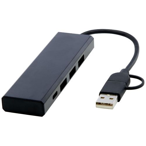 Gadżet reklamowy - Rise hub USB 2.0 z aluminium pochodzącego z recyklingu z certyfikatem RCS