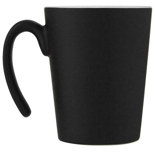 Kubek ceramiczny Oli o pojemności 360 ml z uchwytem Biały-Czarny 10068701 (3)