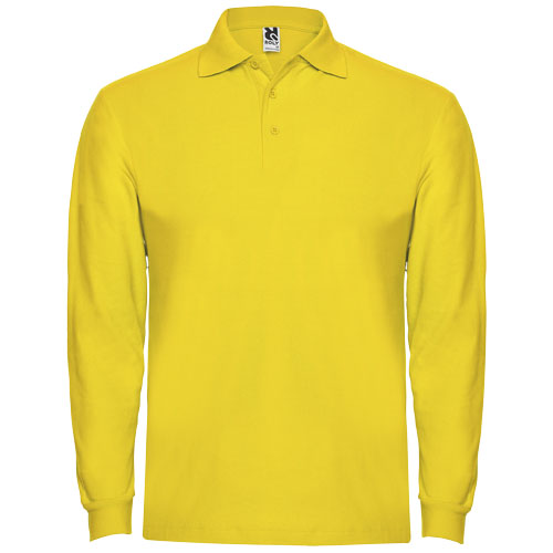 Estrella koszulka męska polo z długim rękawem Żółty R66351B1 