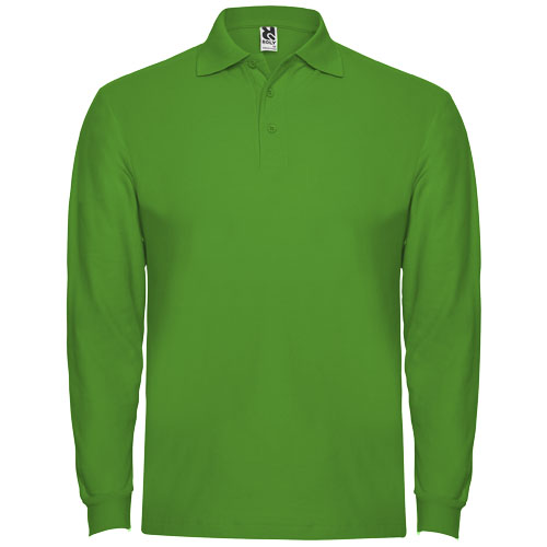 Estrella koszulka męska polo z długim rękawem Grass Green R66355C5 