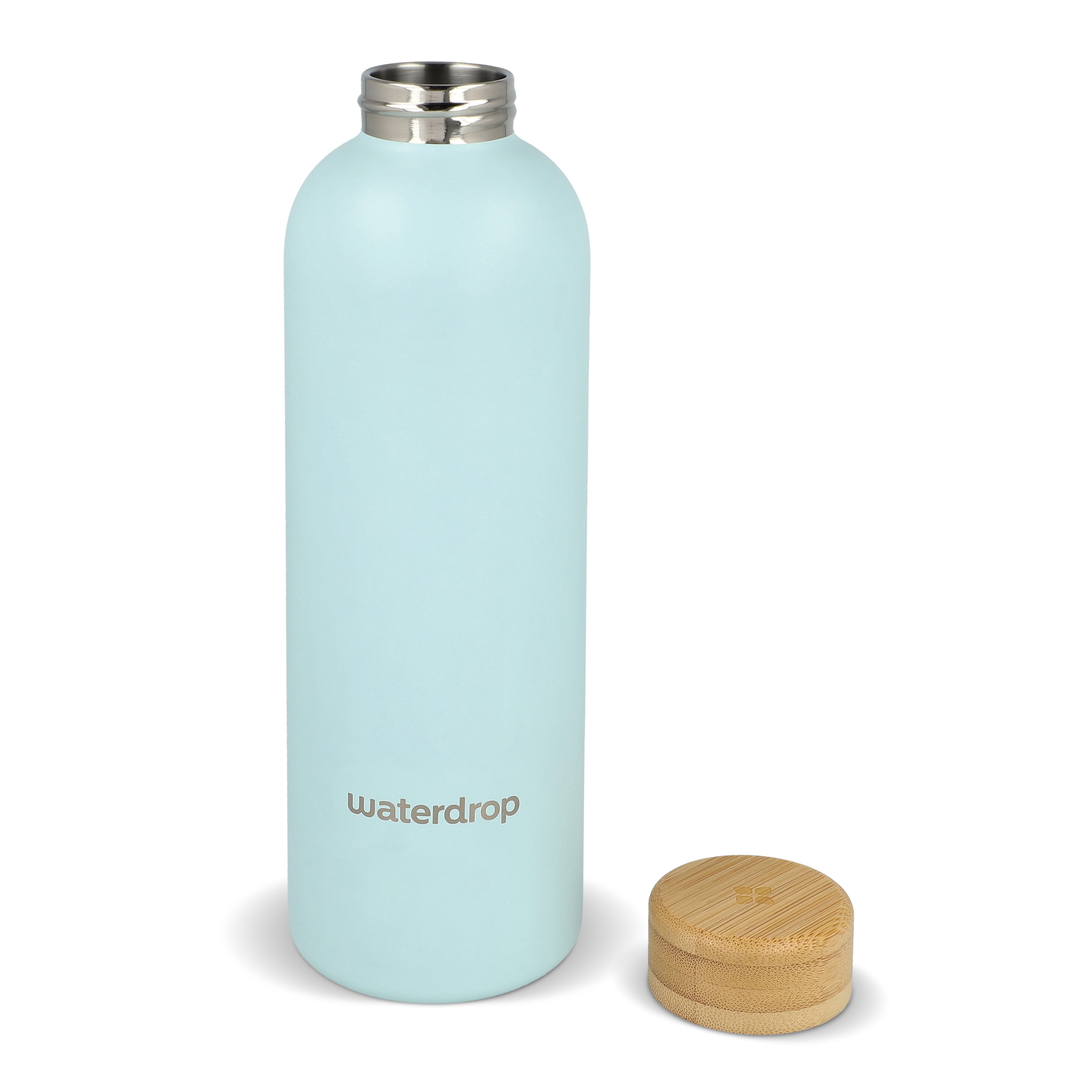 Butelka ze stali nierdzewnej Waterdrop z bambusową nakrętką 600 ml Pastelowoniebieski LT47002-N0016 (4)