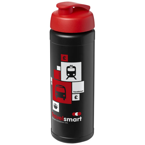 Bidon Baseline® Plus o pojemności 750 ml z wieczkiem zaciskowym Czarny-Czerwony 21007014 (1)