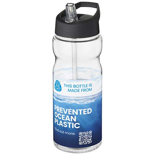 Bidon H2O Eco o pojemności 650 ml z wieczkiem z dzióbkiem Przezroczysty-Czarny 21009991 (1)