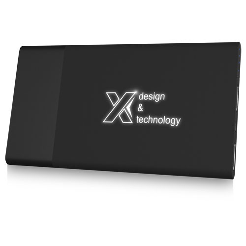 Powerbank Clever z podświetlanym logo  - SCX.design P20 Czarny-Biały 1PX01900 