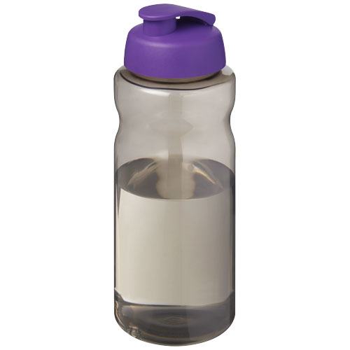 H2O Active® Eco Big Base bidon z wieczkiem zaciskowym o pojemności 1 litra Węgiel drzewny-Fioletowy 21017891 