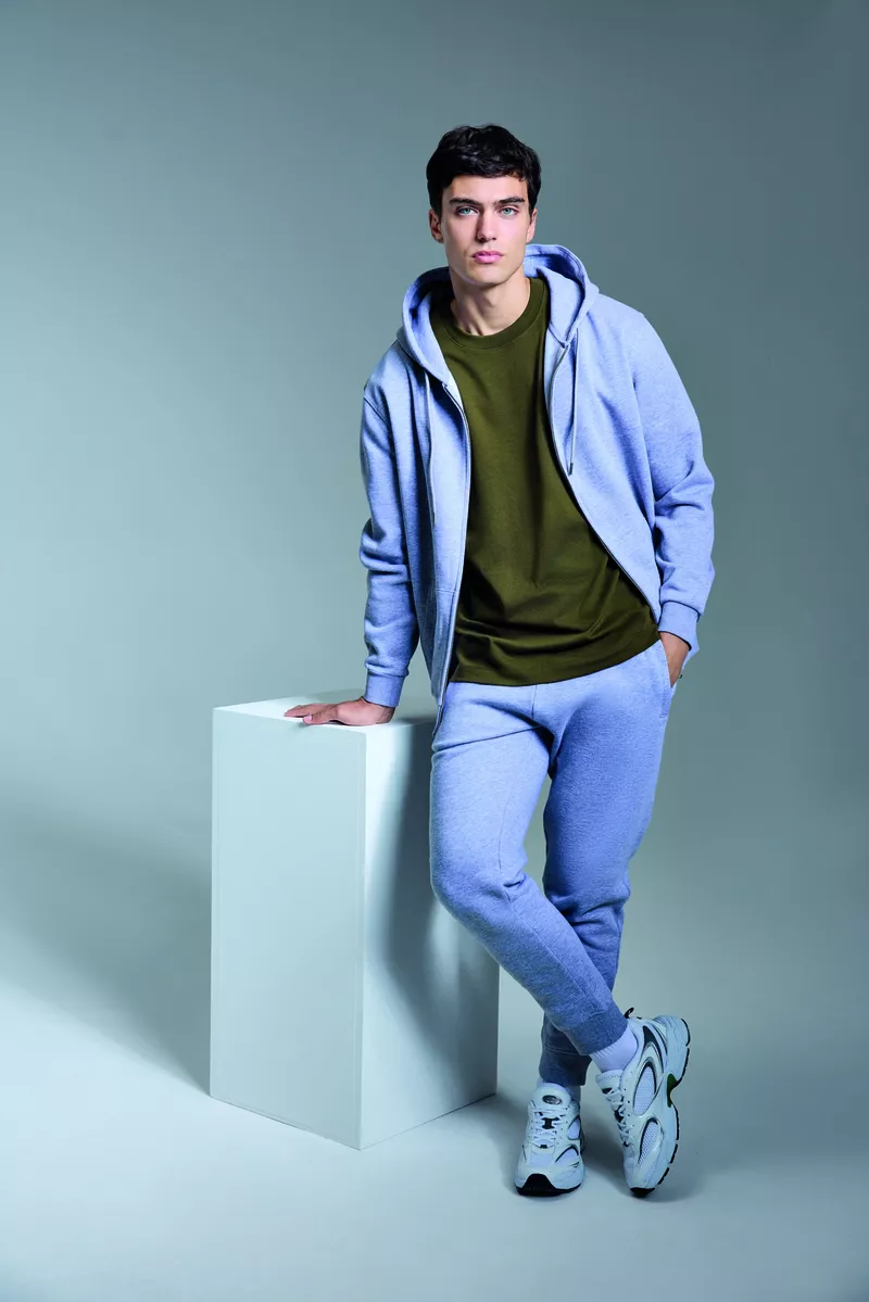 Bluza Rozpinana Oversize z Kapturem Organiczna - Navy Airforce Blue AM102-1411349 (3)