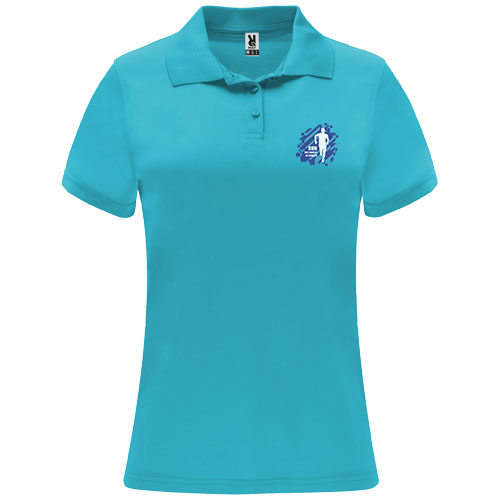 Monzha sportowa koszulka damska polo z krótkim rękawem Turkusowy R04104U1 