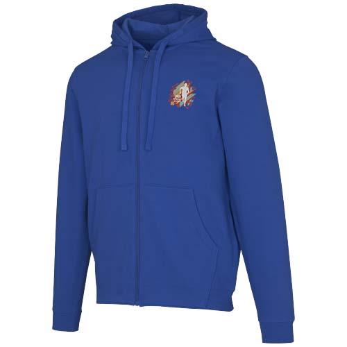Jasper bluza unisex z kapturem z materiału organicznego pochodzącego z recyklingu z certyfikatem OCS, o gramaturze 280 g/m² Niebieski 3966652A (1)