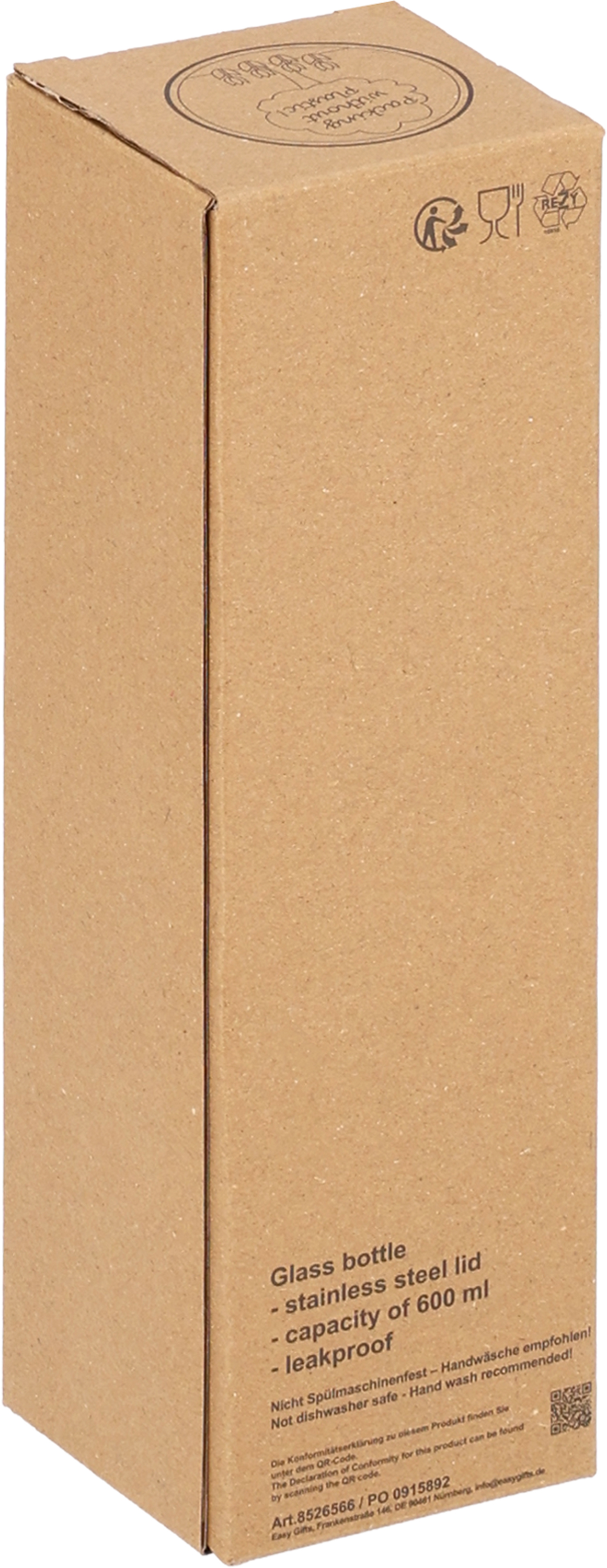 Butelka szklana ANTALYA 600 ml Przeźroczysty 526566 (6)