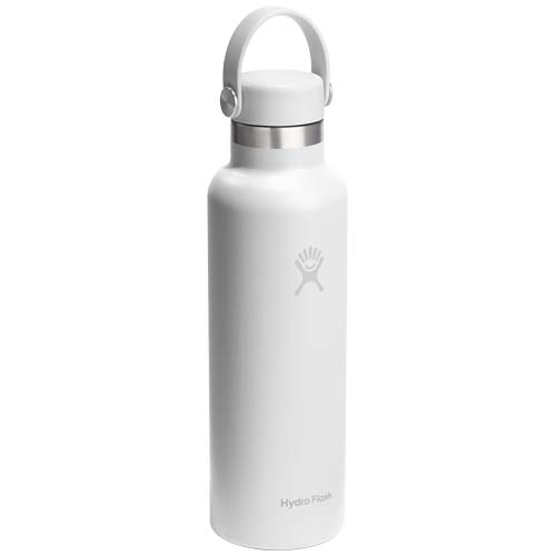 Gadżet reklamowy - Hydro Flask Standard Mouth 621 ml – termoizolowana butelka na wodę ze stali nierdzewnej, z pokrywką ze słomką.