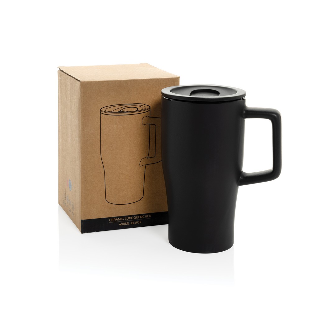 Ceramiczny kubek podrożny 490 ml Czarny P437.2201 (9)