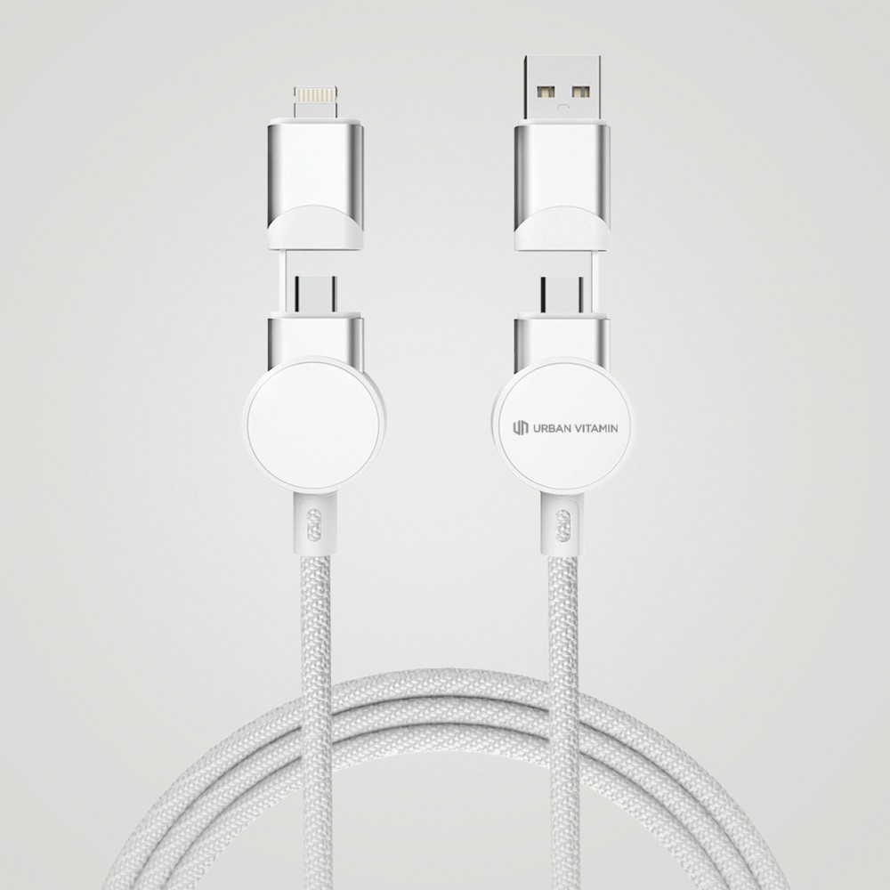 Kabel do ładowania 6 w 1 45W Urban Vitamin Oakland Biały P302.703 (3)