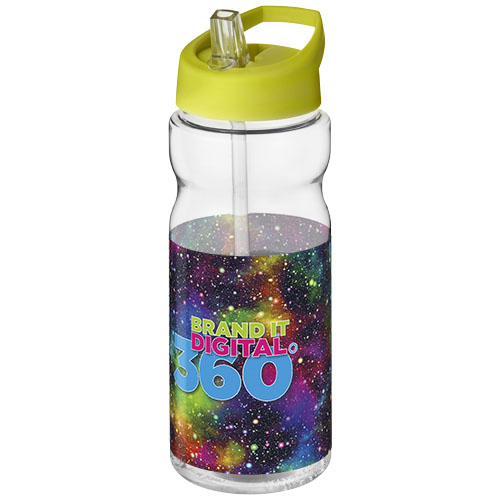 Bidon H2O Base® o pojemności 650 ml z wieczkiem z słomką Przezroczysty-Limonkowy 21004918 (1)