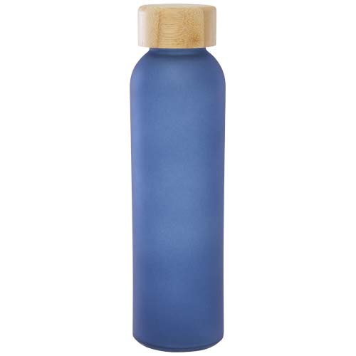 Matowa butelka ze szkła sodowo-wapniowego Lume 500 ml z zakrętką bambusową   Oceaniczny niebieski 10083053 (2)