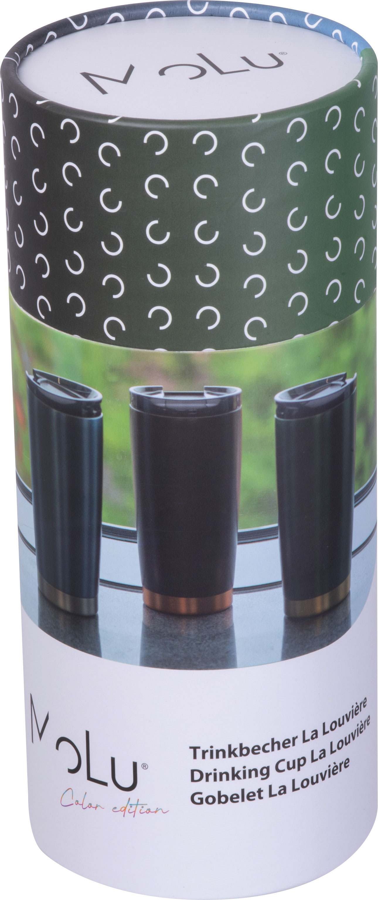 Kubek termiczny stalowy z recyklingu LA LOUVIERE MoLu 540 ml Czarny 535003 (6)