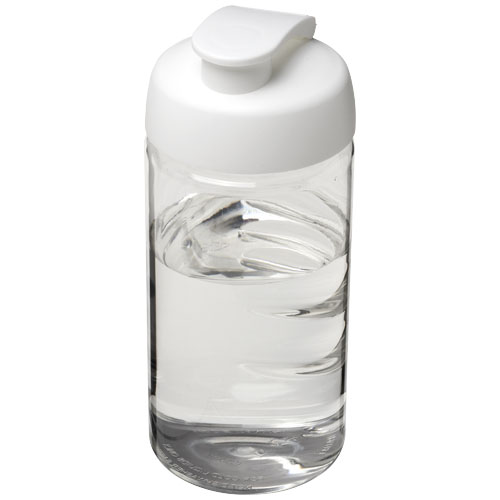 Bidon H2O Bop® o pojemności 500 ml z wieczkiem zaciskowym Przezroczysty-Biały 21005001 