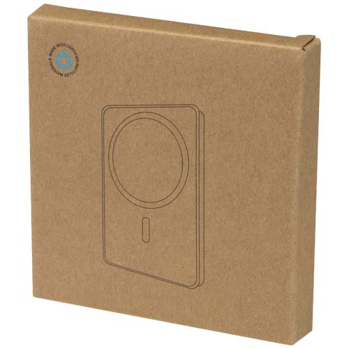 Powerbank Avis 5000 mAh z recyklingowanego aluminium posiadającego certyfikację RCS, z wbudowanym magnesem  Metaliczny grafitowy 12444382 (2)