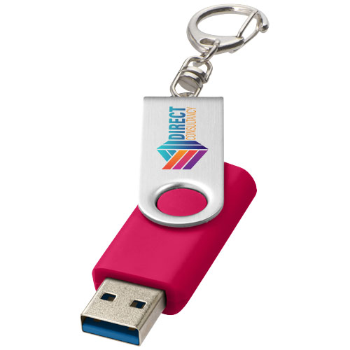 Rotate pendrive wyposażony w interfejs USB 3.0 z łańcuchem do kluczy Magenta 1Z50741K (1)