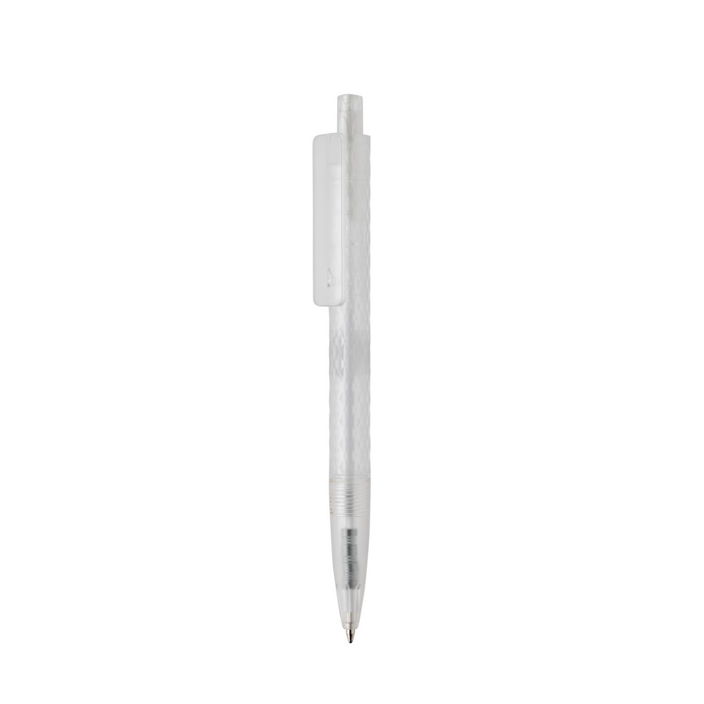 Geometryczny długopis z PC z recyklingu X3 Frosted Biały P611.3303 