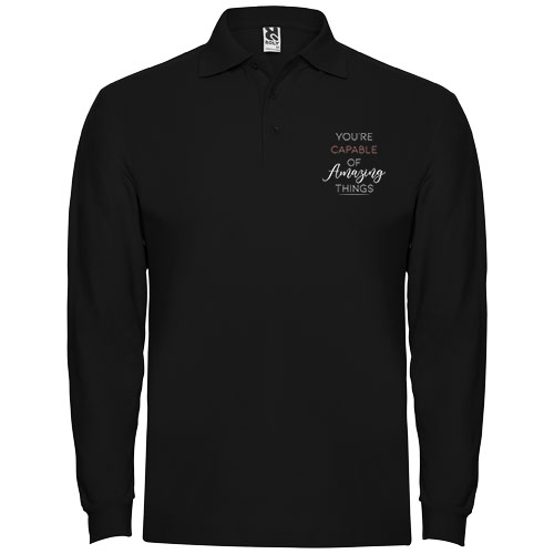 Estrella koszulka męska polo z długim rękawem Czarny R66353O5 (1)