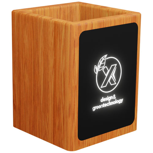SCX.design O12 drewniany podświetlany stojak na ołówki z podwójnym wyjściem USB Drewniany 1PX07771 (6)