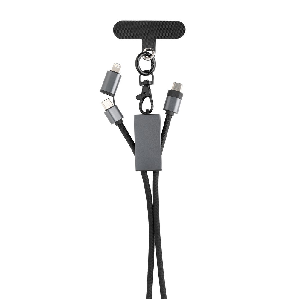 Kabel do ładowania 2 w 1, smycz na telefon Terra Szary P302.5402 (1)