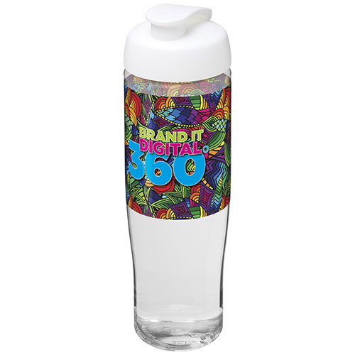 Bidon H2O Tempo® o pojemności 700 ml z wieczkiem zaciskowym Przezroczysty-Biały 21004001 (1)
