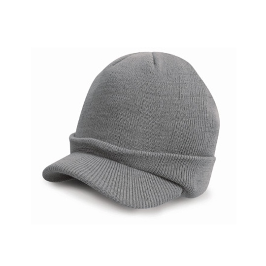 Czapka Dzianinowa Akrylowa z Daszkiem Cool Grey RC60-457834 