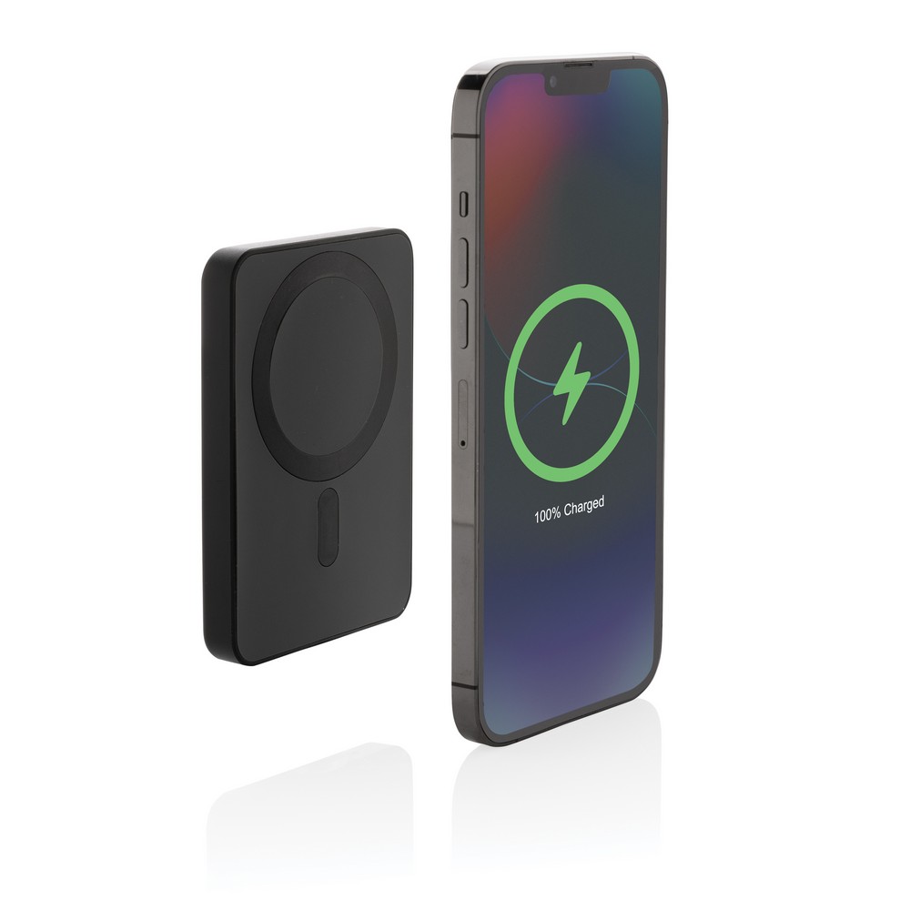 Magnetyczny bezprzewodowy power bank 5000 mAh Magnetix Czarny P322.401 (1)