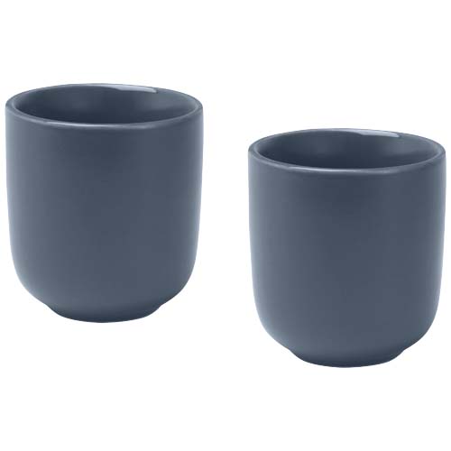 Male filiżanki ceramiczne do espresso o pojemności 90 ml - zestaw 2 sztuk Szaroniebieski 12639755 