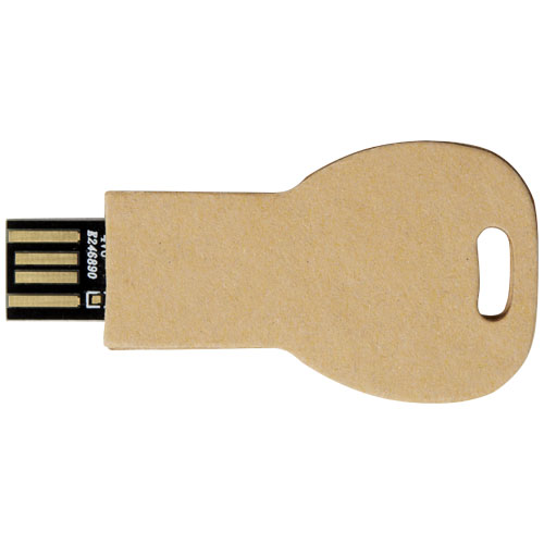 Pendrive wyposażony w interfejs USB 2.0 w kształcie klucza z papieru z recyklingu Kraftowy brąz 1Z50006H (5)
