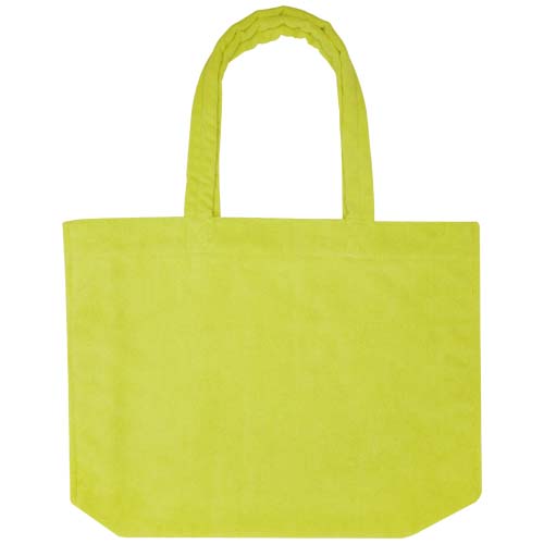 Torba plażowa Siam z materiału frotte z recyklingu GRS, o pojemności 13 l Limonkowy 12075263 (2)