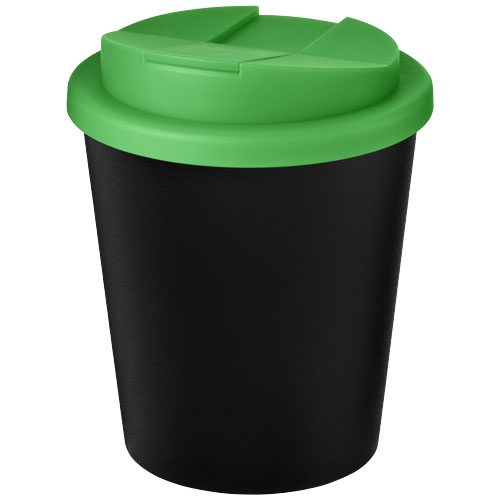 Kubek Americano® Espresso Eco z recyklingu o pojemności 250 ml z pokrywą odporną na zalanie  Czarny-Zielony 21045505 