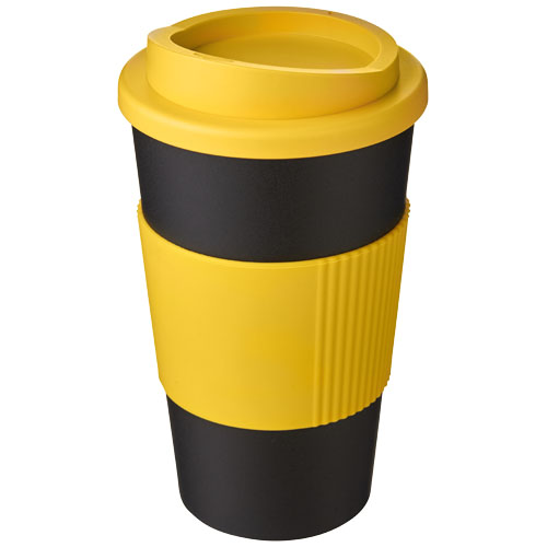 Americano® 350 ml termoizolowany kubek z uchwytem Żółty-Czarny 22000211 