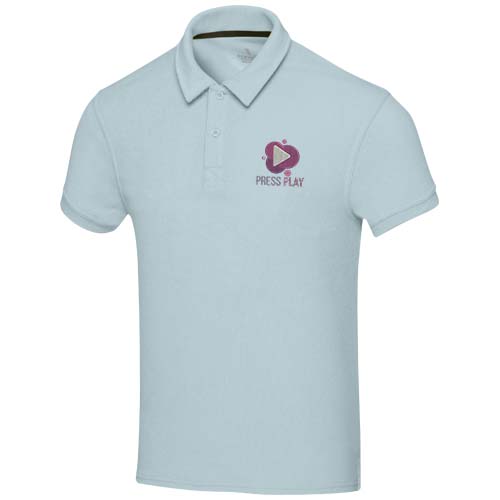 Koszulka polo Akoya, unisex, z materiału frotte z recyklingu  Chmurny błękit 37544529 (1)