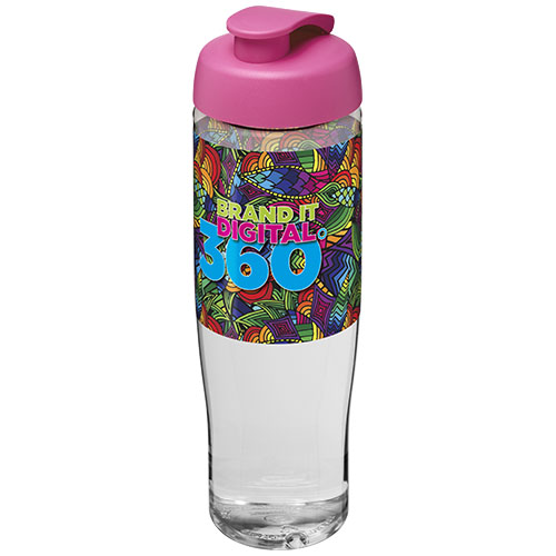 Bidon H2O Tempo® o pojemności 700 ml z wieczkiem zaciskowym Przezroczysty-Różowy 21004008 (1)