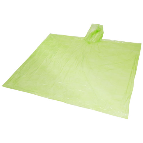 Mayan jednorazowe poncho przeciwdeszczowe z recyklingu z certyfikatem GRS, z pokrowcem do przechowywania  Limonkowy 10941763 