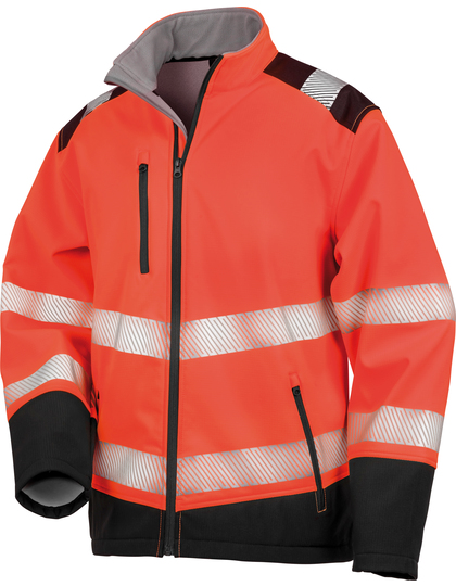 Softshell Męska Odblaskowa Wodoodporna - Fluorescent Orange & Black Fluorescent Orange RT476-578593 (1)